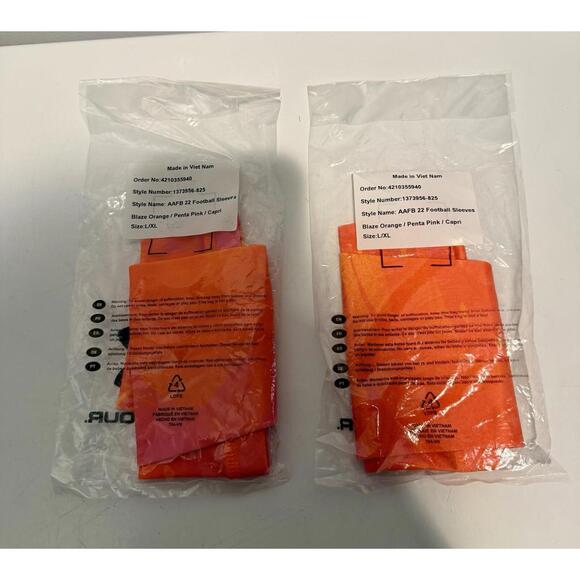 2 Under Armor Orange Arm Sleeves, Size L/XL All Sports Keep Muscles Warm Style - Picture 5 of 5